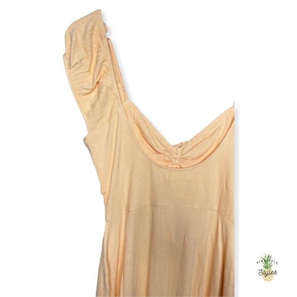 L*SPACE Sirena Skater Mini Ribbed Dress in Cantaloupe - Picture 5 of 8